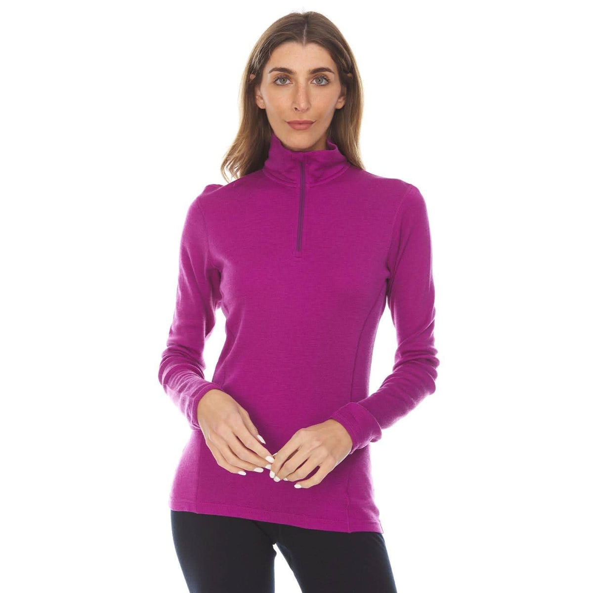 Midweight Women's Wool 1/4 Zip - 100% Merino Wool